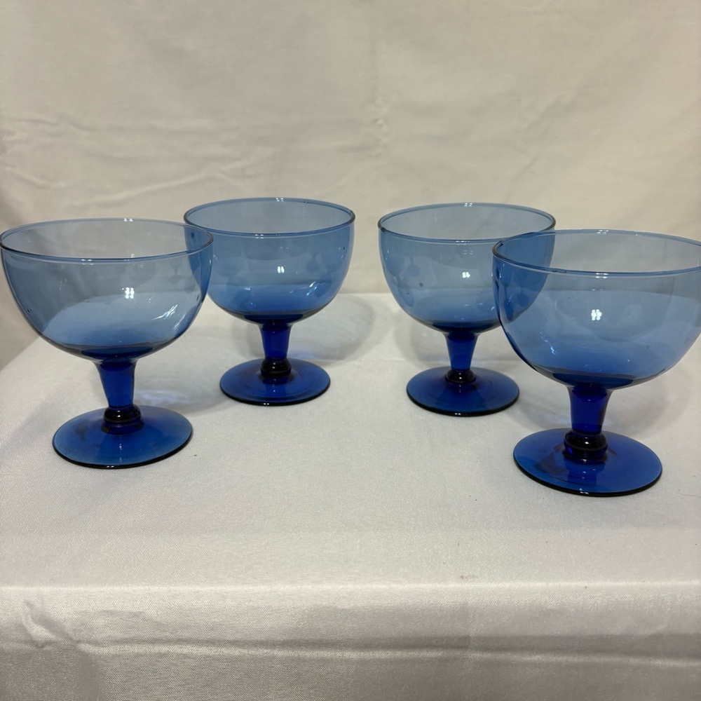 vintage cobalt blue dessert glasses, parfait, sundae, or sherbet cups. - Picture 2 of 6